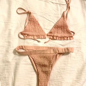 Blush pink itsy bitsy bikini set